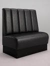 Diner-Polsterbank Classic | Kunstleder matt in Onyx Black | Vertikal gestreift | Modell: BERLIN