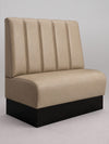 Diner-Polsterbank Classic | Kunstleder matt in Sand Beige | Vertikal gestreift | Modell: BERLIN
