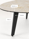 Keramik-Couchtisch | Cremona matt | Organische Form mit schwarzen Stahlbeinen | Modell: GALET
