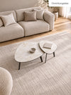 Keramik-Couchtisch | Cremona matt | Organische Form mit schwarzen Stahlbeinen | Modell: GALET