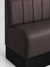 Diner-Polsterbank Classic | Kunstleder matt in Toffee Brown | Vertikal gestreift | Modell: BERLIN