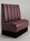 Diner-Polsterbank Classic | Kunstleder matt in Bordeaux Red | Vertikal gestreift | Modell: BERLIN