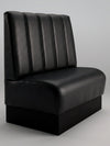 Diner-Polsterbank Classic | Kunstleder matt in Onyx Black | Vertikal gestreift | Modell: BERLIN