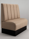 Diner-Polsterbank Classic | Kunstleder matt in Sand Beige | Vertikal gestreift | Modell: BERLIN