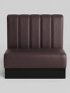 Diner-Polsterbank Classic | Kunstleder matt in Toffee Brown | Vertikal gestreift | Modell: BERLIN