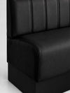 Diner-Polsterbank Classic | Kunstleder matt in Onyx Black | Vertikal gestreift | Modell: BERLIN