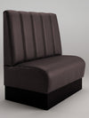 Diner-Polsterbank Classic | Kunstleder matt in Toffee Brown | Vertikal gestreift | Modell: BERLIN