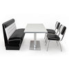 American Dinerset Chicago Set I  mit Kunstlederbezug in Schwarz-Weiß. Set mit 1x Dinerbank, 2x Stühlen und 1x Tisch. Gastronomiemöbel von Möbelland24.