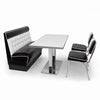 American Dinerset Chicago Set I  mit Kunstlederbezug in Schwarz-Weiß. Set mit 1x Dinerbank, 2x Stühlen und 1x Tisch. Gastronomiemöbel von Möbelland24.