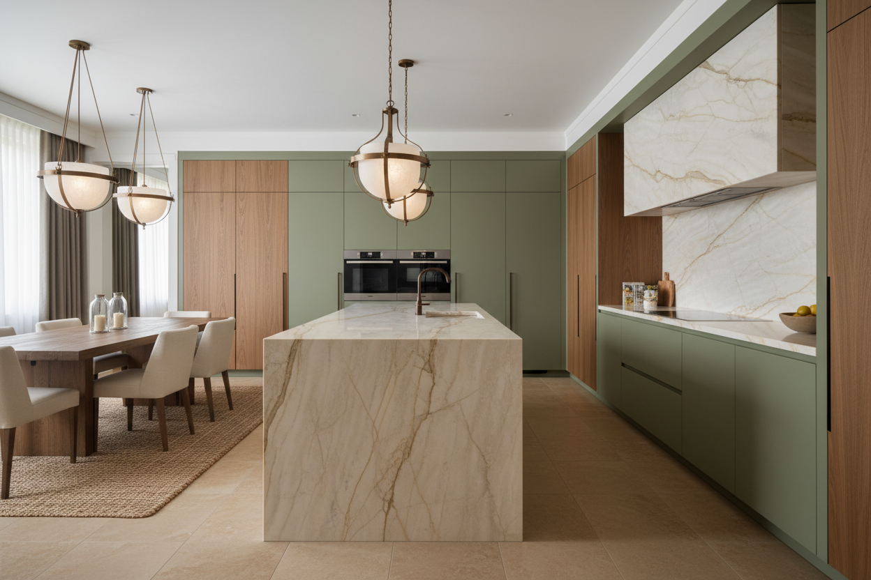 Zeitgenössische Designerküche - Minimalistische Luxusküche nach Maß von Möbelland24 Manufaktur Berlin
