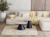 Keramik-Couchtisch | Travertin Matt | Rude Form mit schwarzen Stahlbeinen | Modell: Faro
