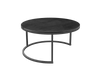 Keramik-Couchtisch | Titan Matt | Runde Form mit schwarzen Stahlbeinen | Modell: Dolce Vita