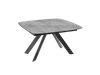 Keramik-Esstisch | Silver  Matt | Organische Form mit schwarzen Stahlbeinen | Modell: Mexico