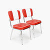 American Retro Stuhl Set  1 mit Kunstlederbezug in Rot-Weiß. Stuhlgestell aus Crhom. Set enthält 2x Stühle. Gastronomiemöbel von Möbelland24
