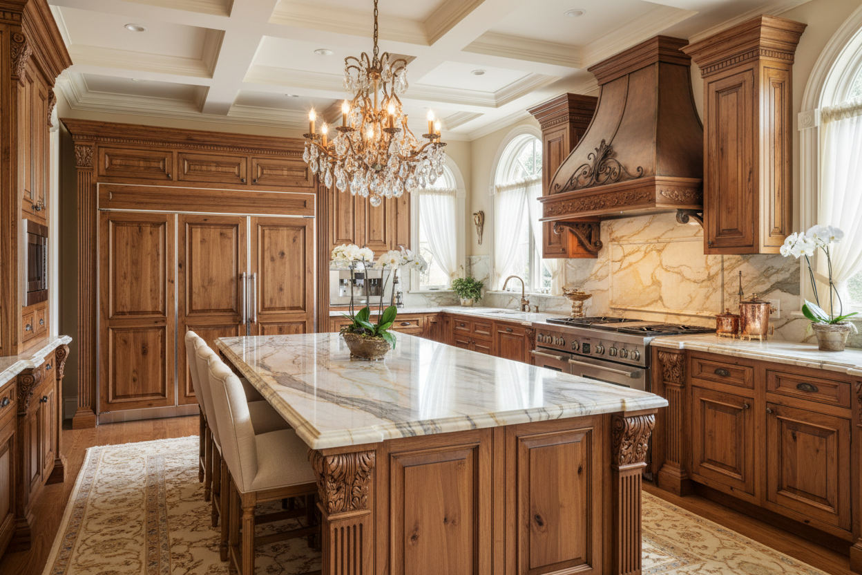 Skandinavische Designerküche - Helle maßgefertigte Küche mit Naturmaterialien von Möbelland24 Berlin
