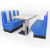 American Dinerset Viber  2 Set II mit Kunstlederbezug in Blau-Weiß. Set mit 2x Dinerbank und 1x Tisch. Gastronomiemöbel von Möbelland24.